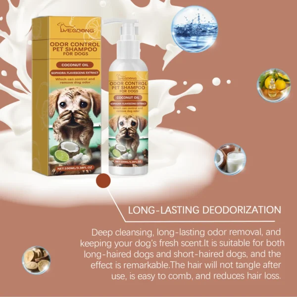 Dog Cat Shampoo Moisturizing Deodorizing Anti-Itch Hair Care Body Wash - Image 3