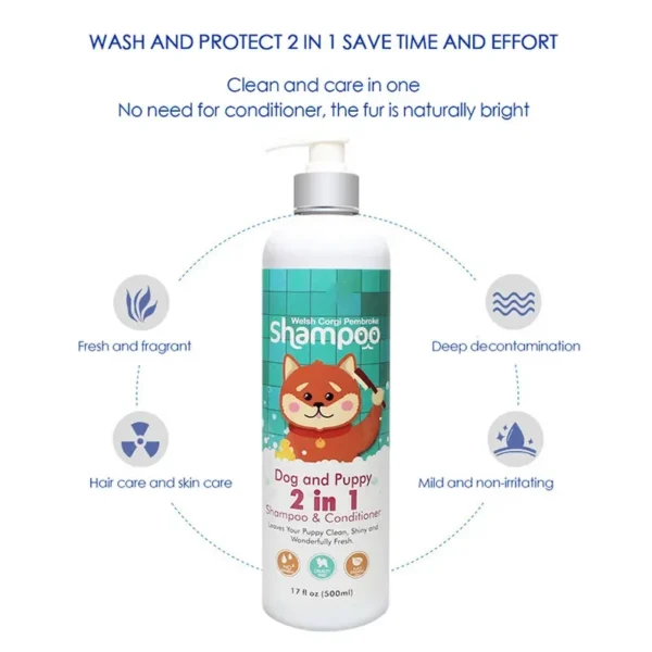 Dog Shampoos Mite-Killing Deodorizing Fragrant Pet Bath Gel 500ml - Image 4