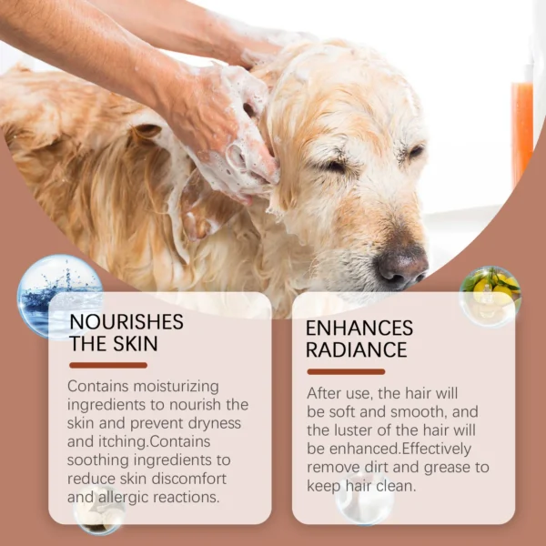 Dog Cat Shampoo Moisturizing Deodorizing Anti-Itch Hair Care Body Wash - Image 5