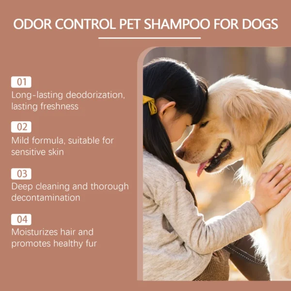 Dog Cat Shampoo Moisturizing Deodorizing Anti-Itch Hair Care Body Wash - Image 4