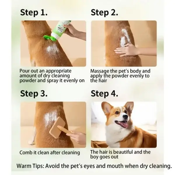 Dog Shampoos: Natural Deodorizer Powder for Puppies and Cats - Image 5