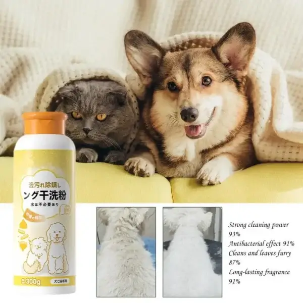 Dog Shampoos: Natural Deodorizer Powder for Puppies and Cats - Image 2
