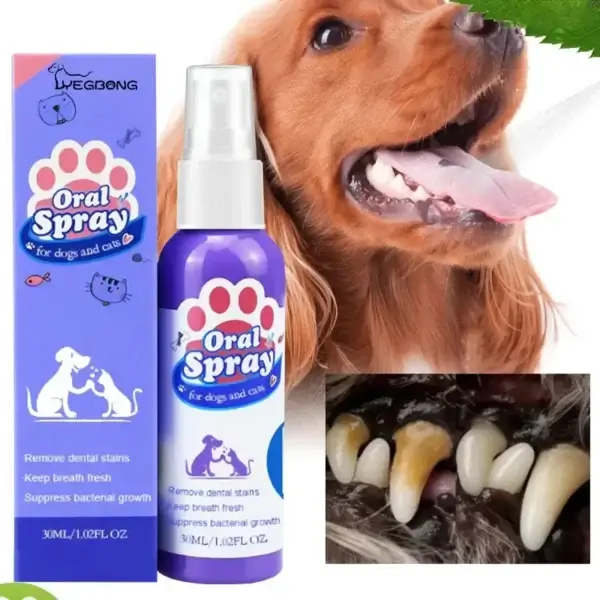 Dog Shampoos: Teeth Cleaning Spray for Fresh Breath.