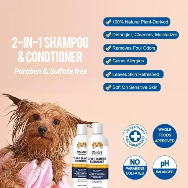 Dog Shampoos: 2-in-1 Natural Moisturizing Shampoo for Sensitive Skin - Image 5