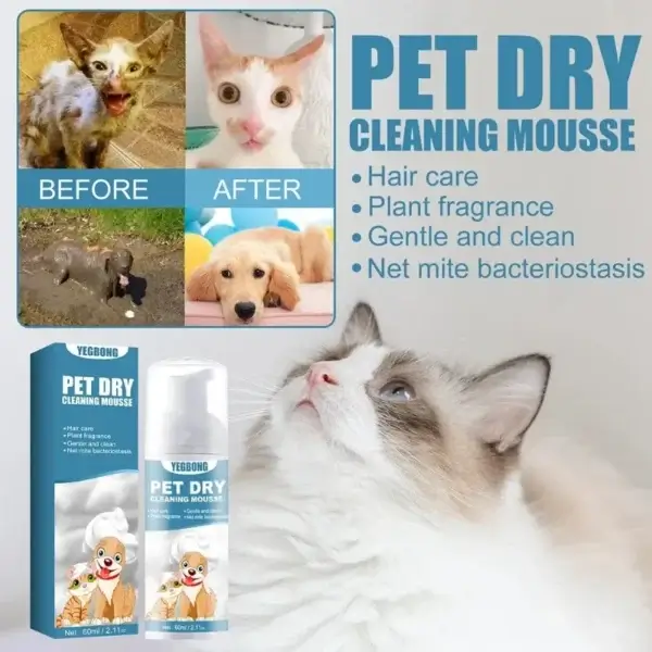 Dog Shampoos: 60ml Waterless Dry Cleaning Shampoo for Pet Deodorizing - Image 5