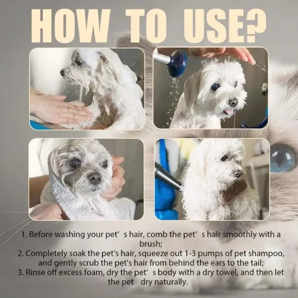Dog Shampoos: 100/300ML Moisturizing Anti-Mite Shower Gel. - Image 3